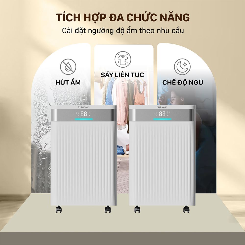 Máy hút ẩm FUJIHOME DH30NW Màu Trắng