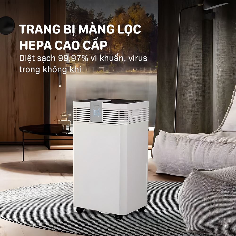 Máy hút ẩm FUJIHOME DH60W-HEPA - 8