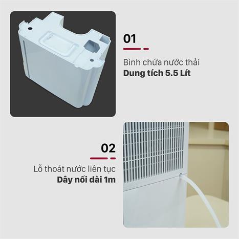 Máy hút ẩm FUJIHOME DH25W-HEPA-NEW Màu Trắng