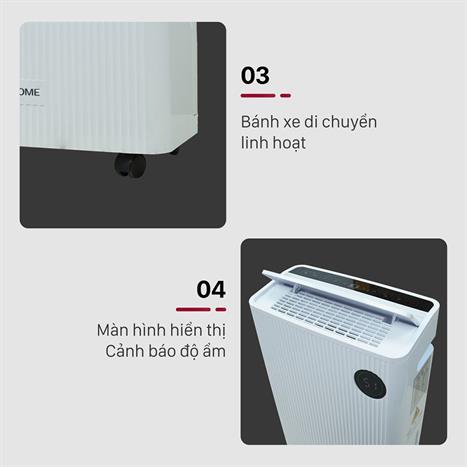 Máy hút ẩm FUJIHOME DH25W-HEPA-NEW Màu Trắng