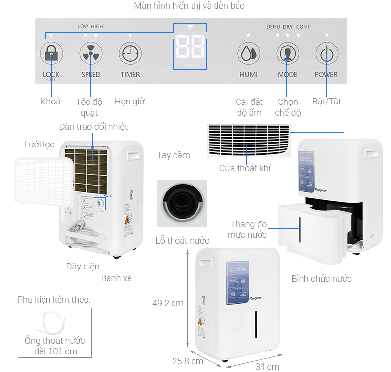 Máy hút ẩm Kangaroo KGDH30G