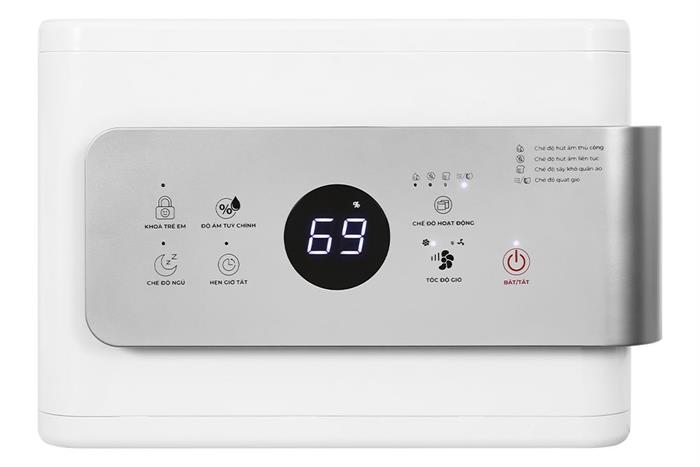 Máy hút ẩm kết hợp lọc không khí Nagakawa NAD8668 Màu Trắng