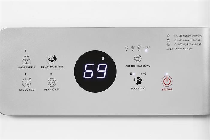 Máy hút ẩm kết hợp lọc không khí Nagakawa NAD8668 Màu Trắng