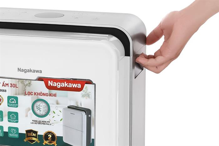 Máy hút ẩm kết hợp lọc không khí Nagakawa NAD8668 Màu Trắng