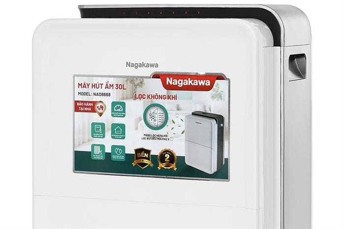 Máy hút ẩm kết hợp lọc không khí Nagakawa NAD8668 Màu Trắng