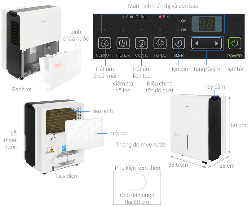 Máy hút ẩm Midea MDDP-30DEN7