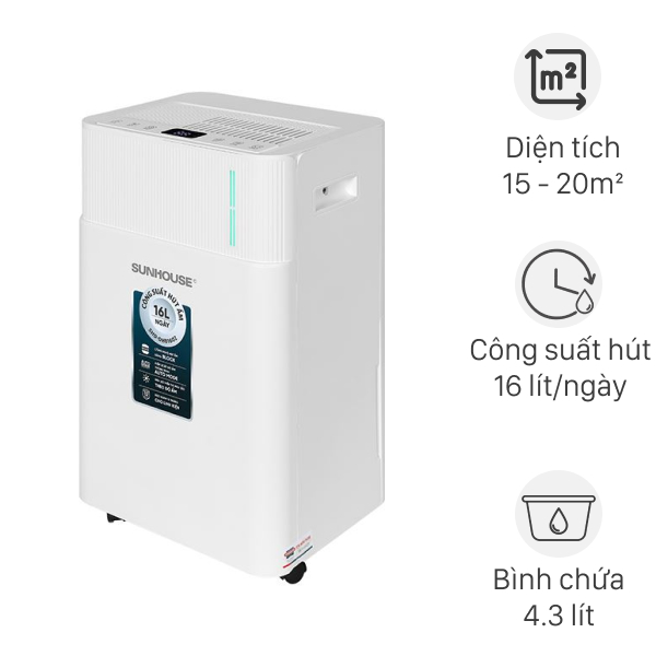Máy hút ẩm Sunhouse SHD-DHB1602 300W