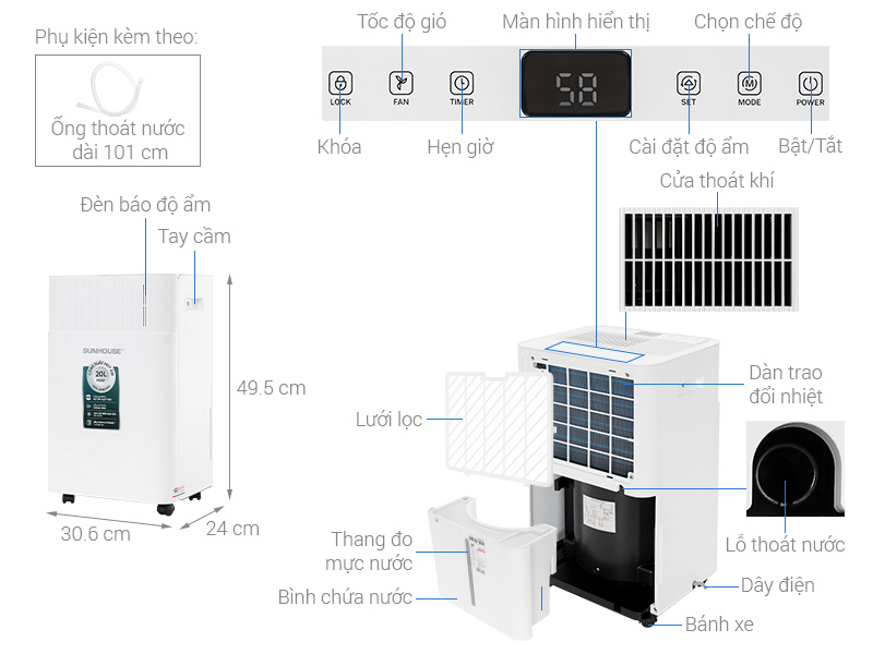 Máy hút ẩm Sunhouse SHD-DHB2003