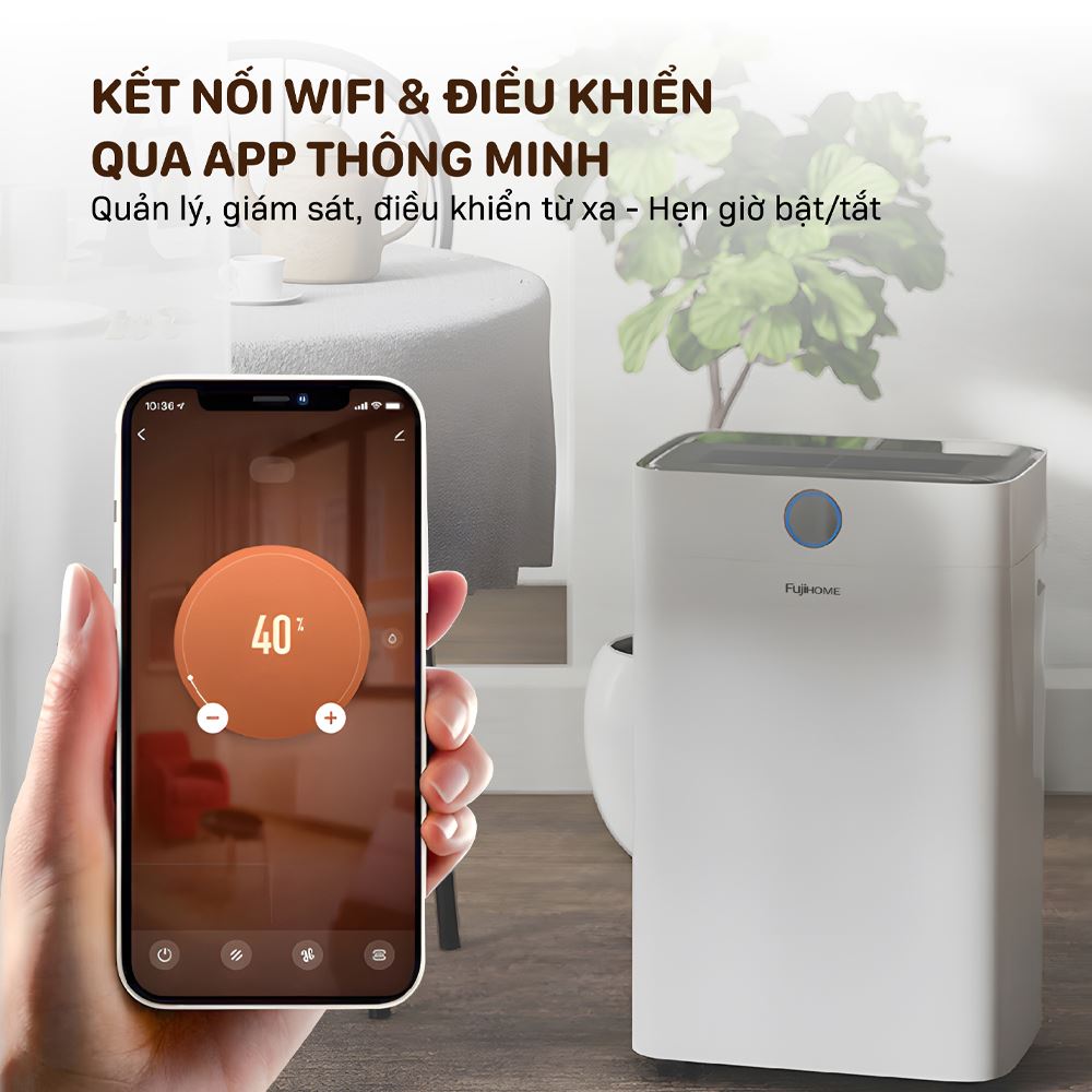 Máy hút ẩm Fujihome DH18W-HEPA Màu Trắng
