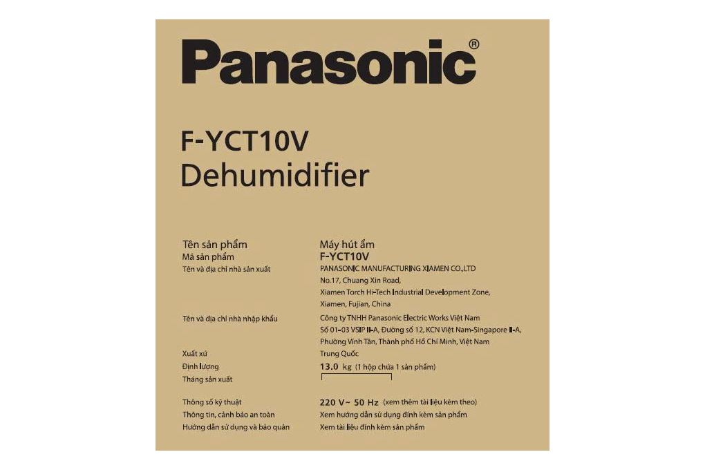 Máy hút ẩm Panasonic F-YCT10V Màu Trắng