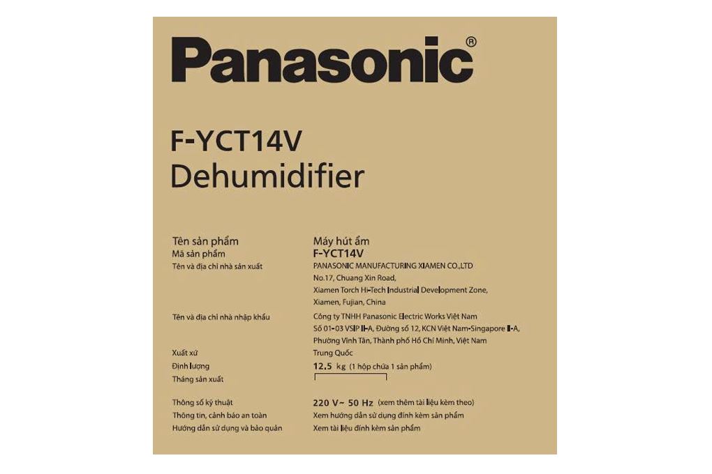 Máy hút ẩm Panasonic F-YCT14V Màu Trắng