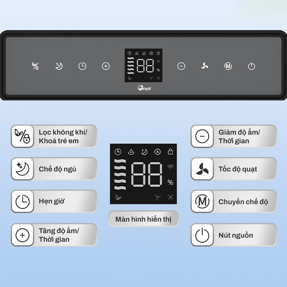 Máy hút ẩm FujiE HM-930ED Màu Đen