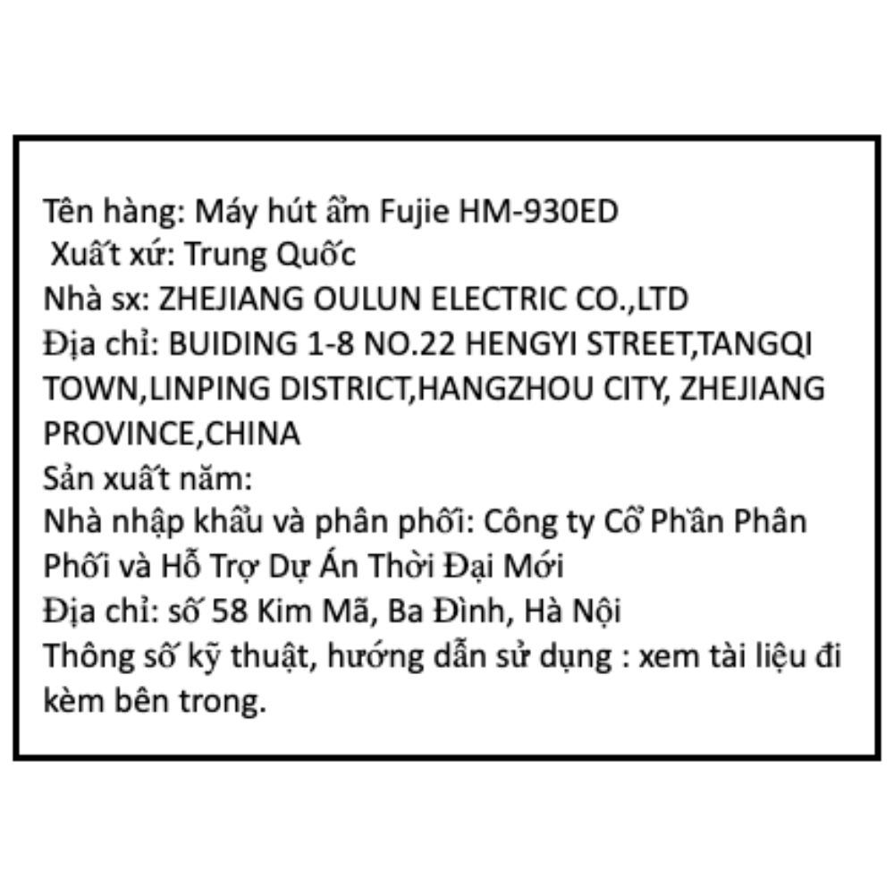 Máy hút ẩm FujiE HM-930ED Màu Đen