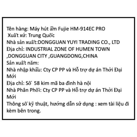 Máy hút ẩm FujiE HM-914EC Pro Màu Trắng