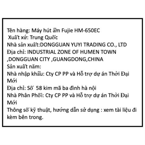Máy hút ẩm FujiE HM-650EC Màu Trắng