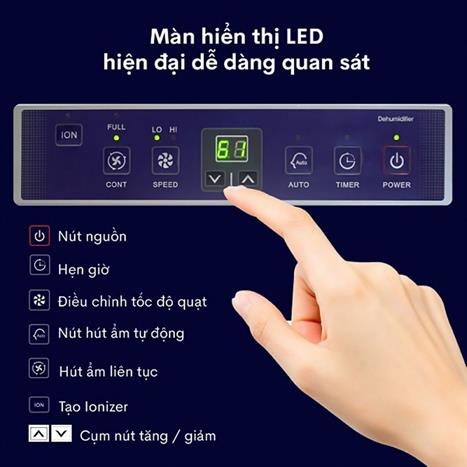 Máy hút ẩm Fujihaia DH70B Màu Trắng - Đen