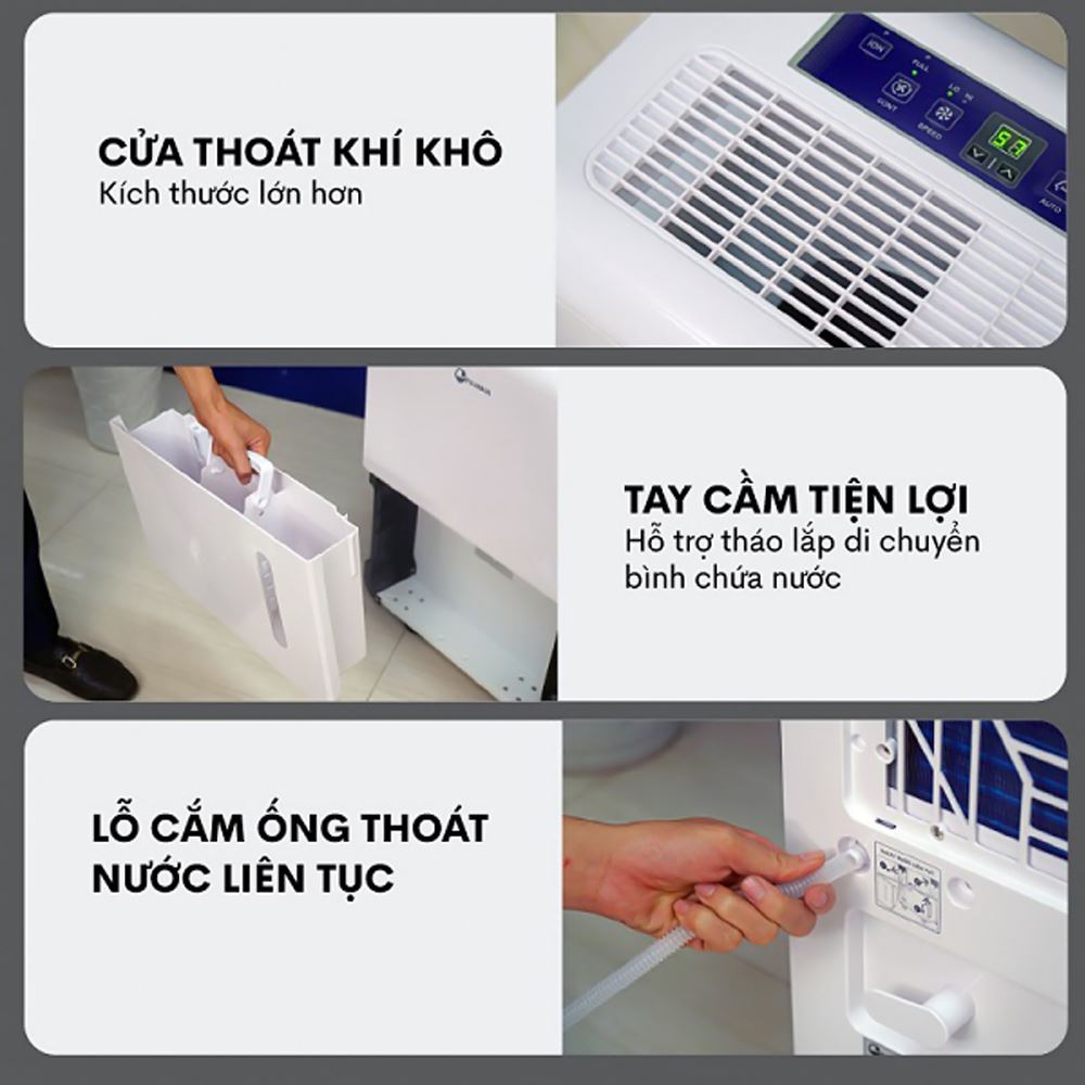 Máy hút ẩm Fujihaia DH70B Màu Trắng - Đen