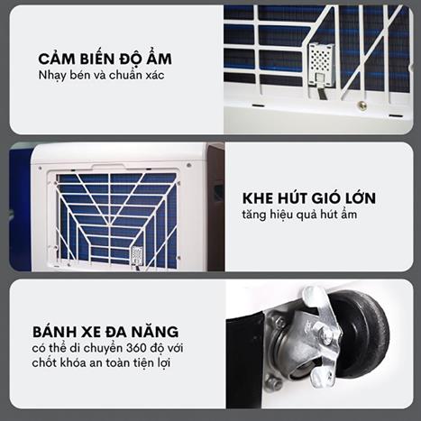 Máy hút ẩm Fujihaia DH70B Màu Trắng - Đen