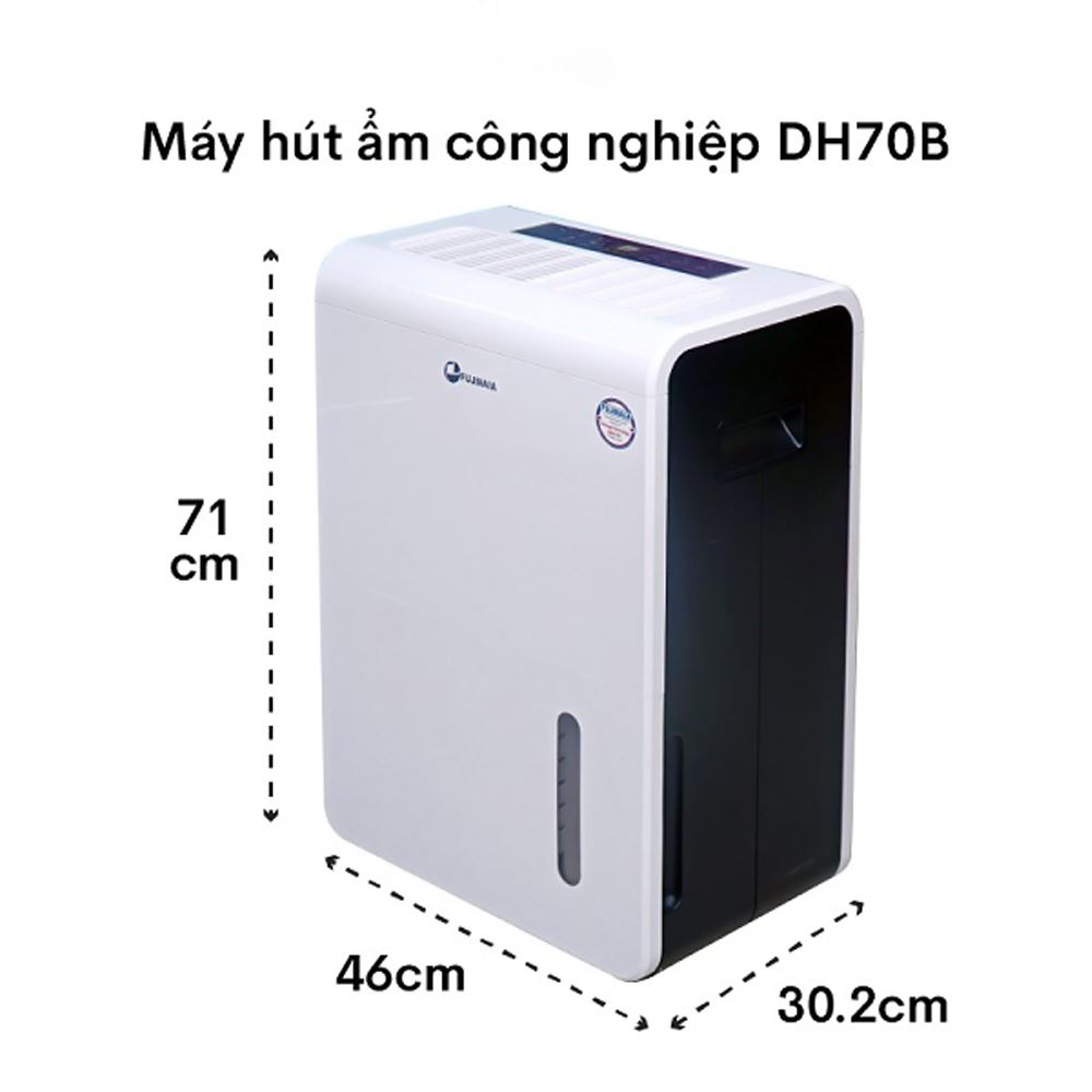 Máy hút ẩm Fujihaia DH70B Màu Trắng - Đen