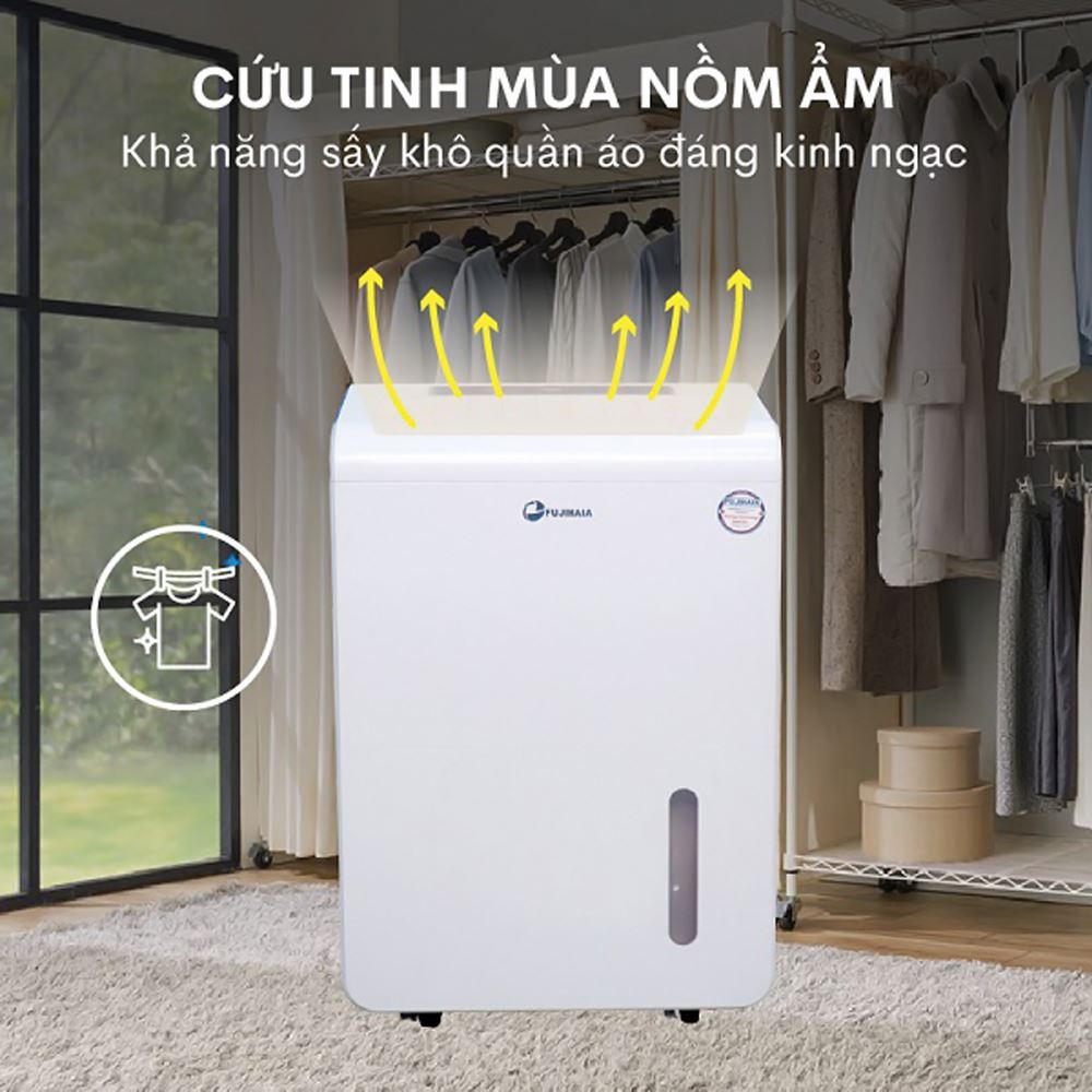Máy hút ẩm Fujihaia DH70B Màu Trắng - Đen