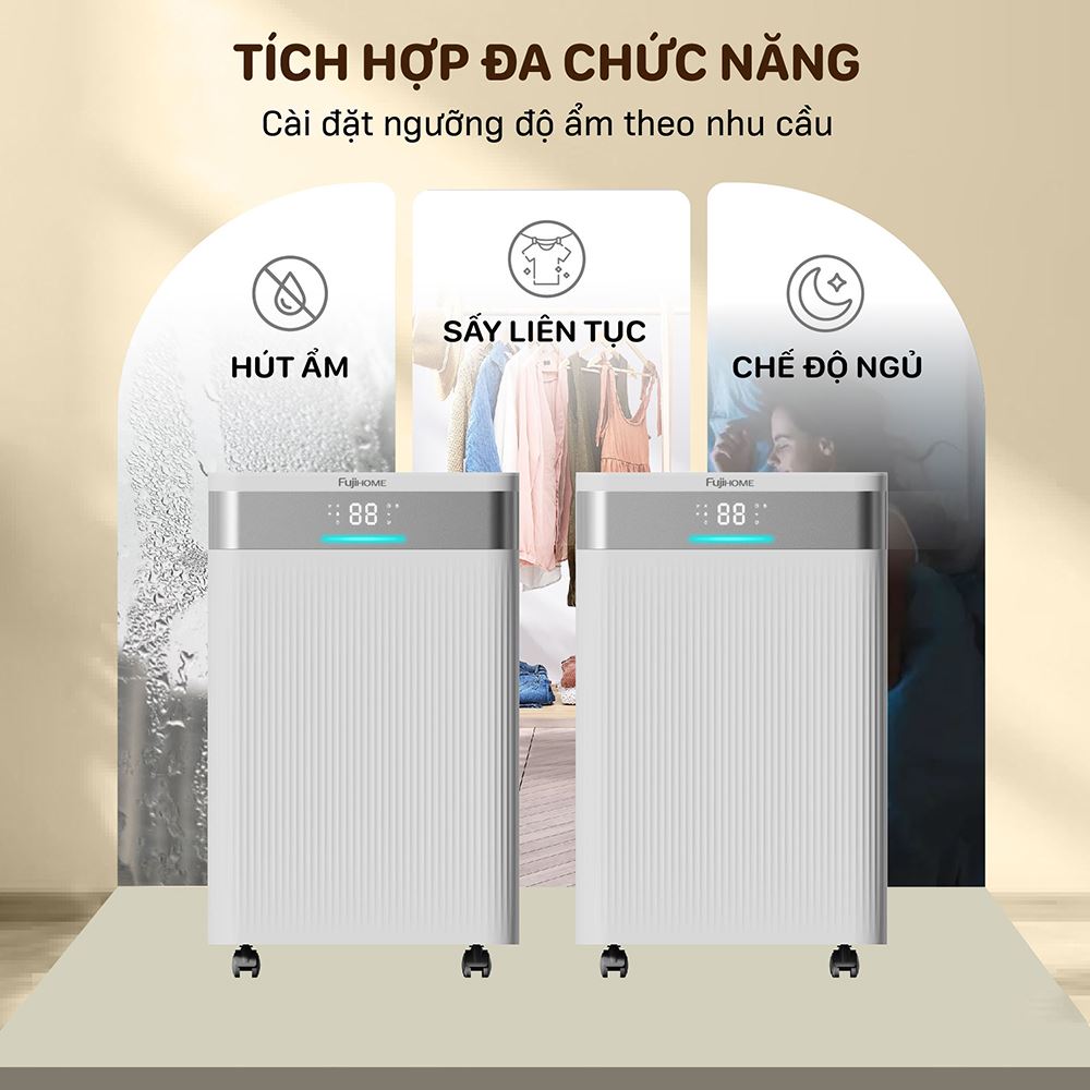 Máy hút ẩm FUJIHOME DH16NW-HEPA Màu Trắng
