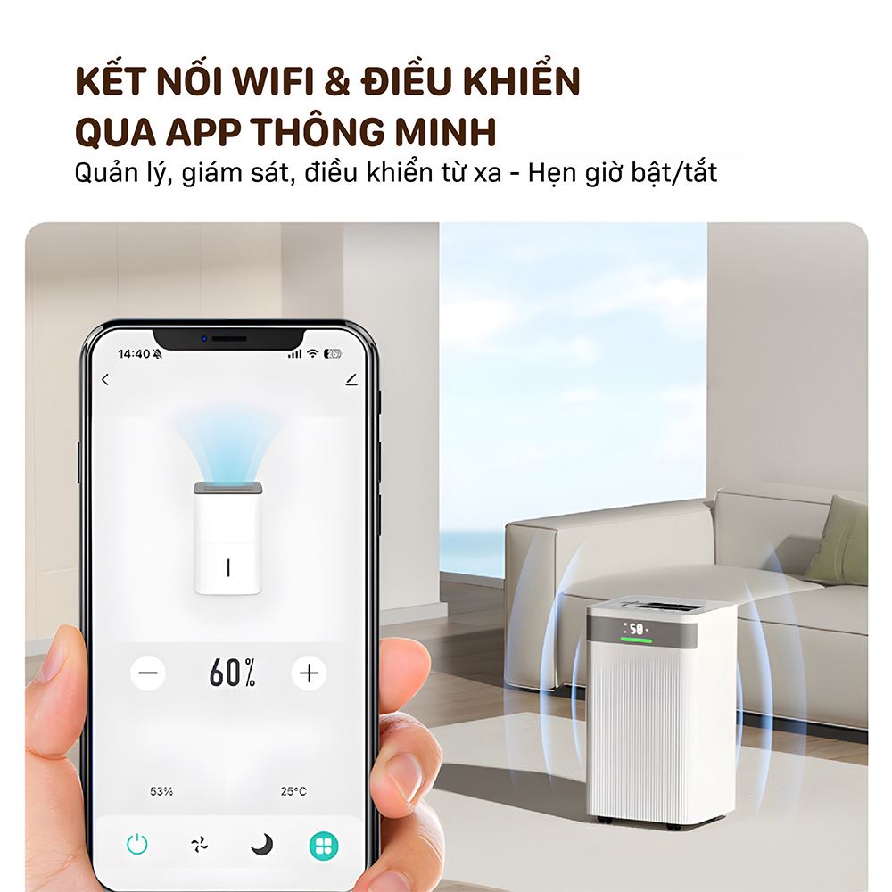 Máy hút ẩm FUJIHOME DH16NW-HEPA Màu Trắng