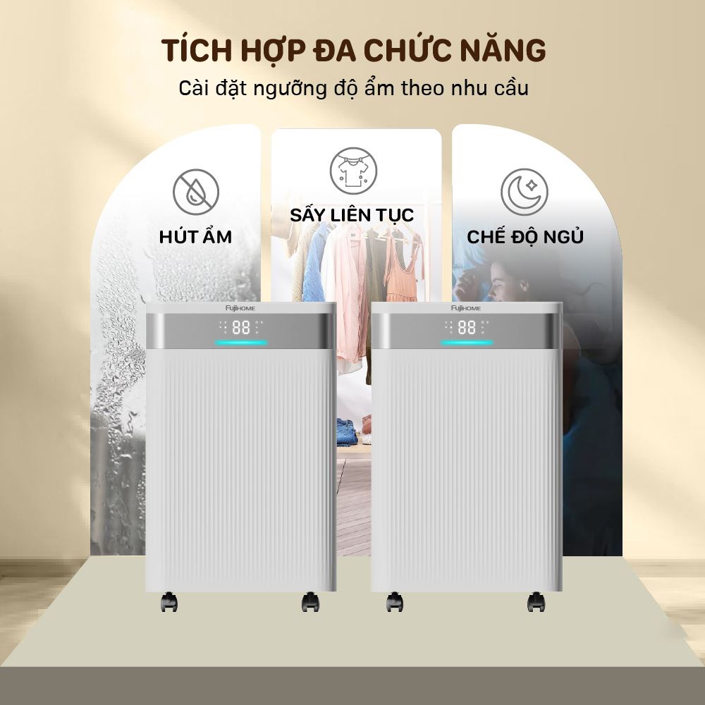 Máy hút ẩm FUJIHOME DH20NW-HEPA Màu Trắng
