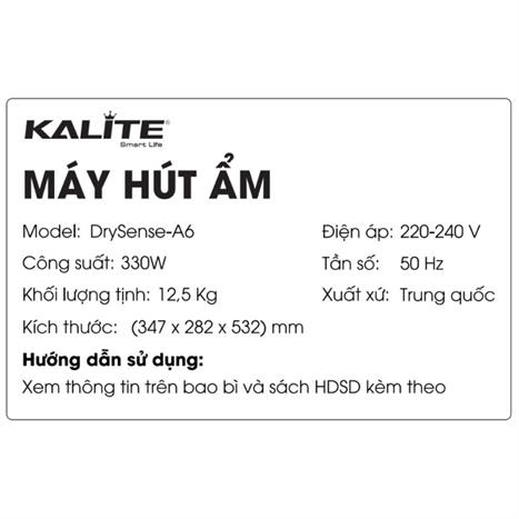 Máy hút ẩm Kalite DrySense A6 Màu Trắng