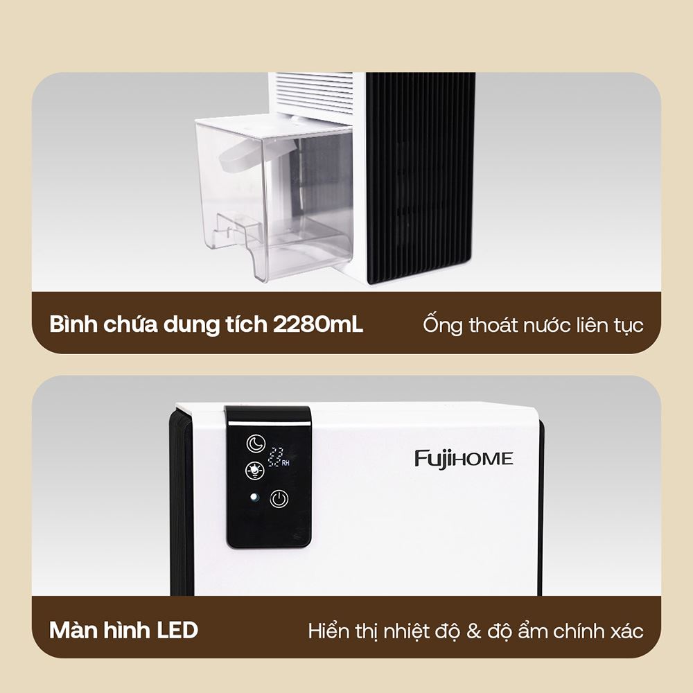 Máy hút ẩm FUJIHOME DHP23-MINI Màu Trắng