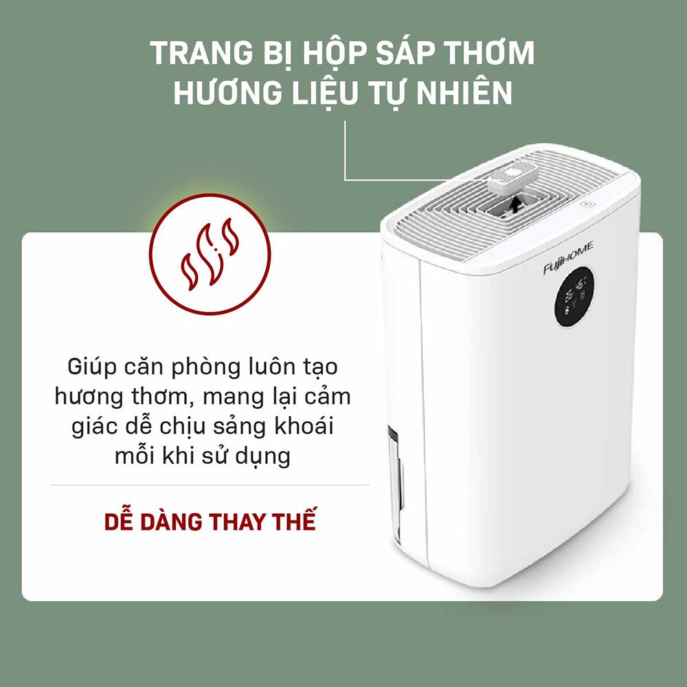 Máy hút ẩm kết hợp lọc không khí Fujihome DHP05-MINI Màu Trắng