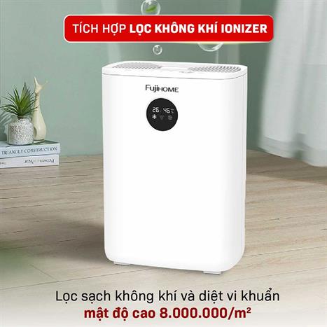 Máy hút ẩm kết hợp lọc không khí Fujihome DHP05-MINI Màu Trắng