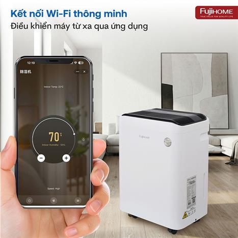Máy hút ẩm kết hợp lọc không khí FUJIHOME DH35W-HEPA Màu Trắng
