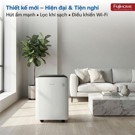 Máy hút ẩm kết hợp lọc không khí FUJIHOME DH35W-HEPA Màu Trắng