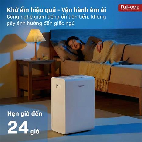 Máy hút ẩm kết hợp lọc không khí FUJIHOME DH14W-HEPA Màu Trắng
