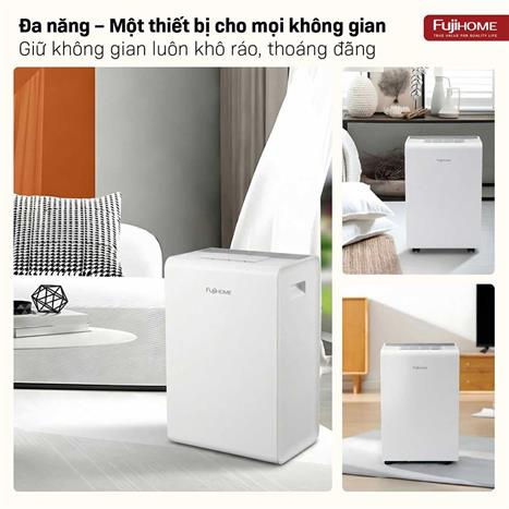 Máy hút ẩm kết hợp lọc không khí FUJIHOME DH14W-HEPA Màu Trắng