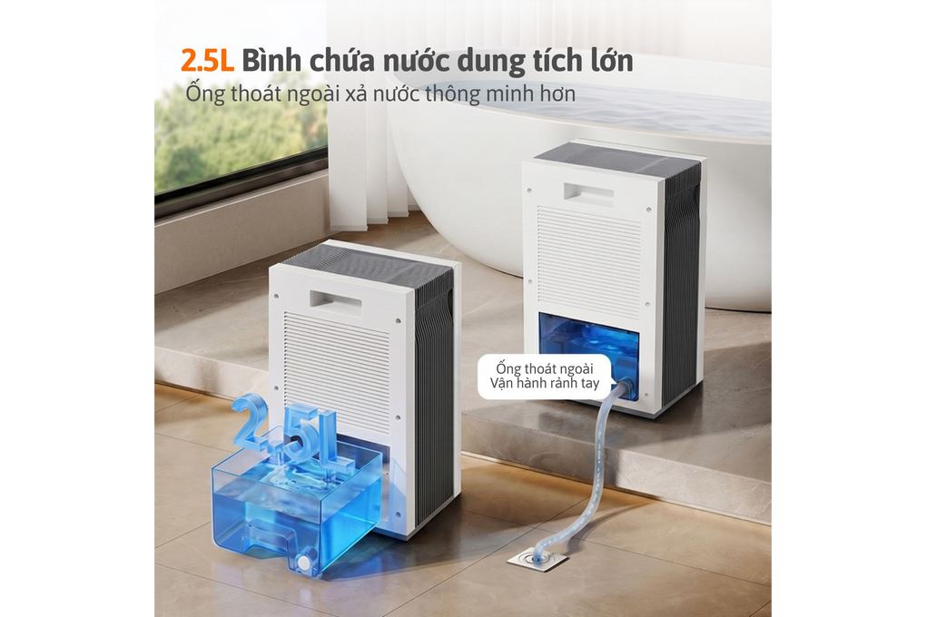 Máy hút ẩm Gaabor DE-T01A Màu Trắng
