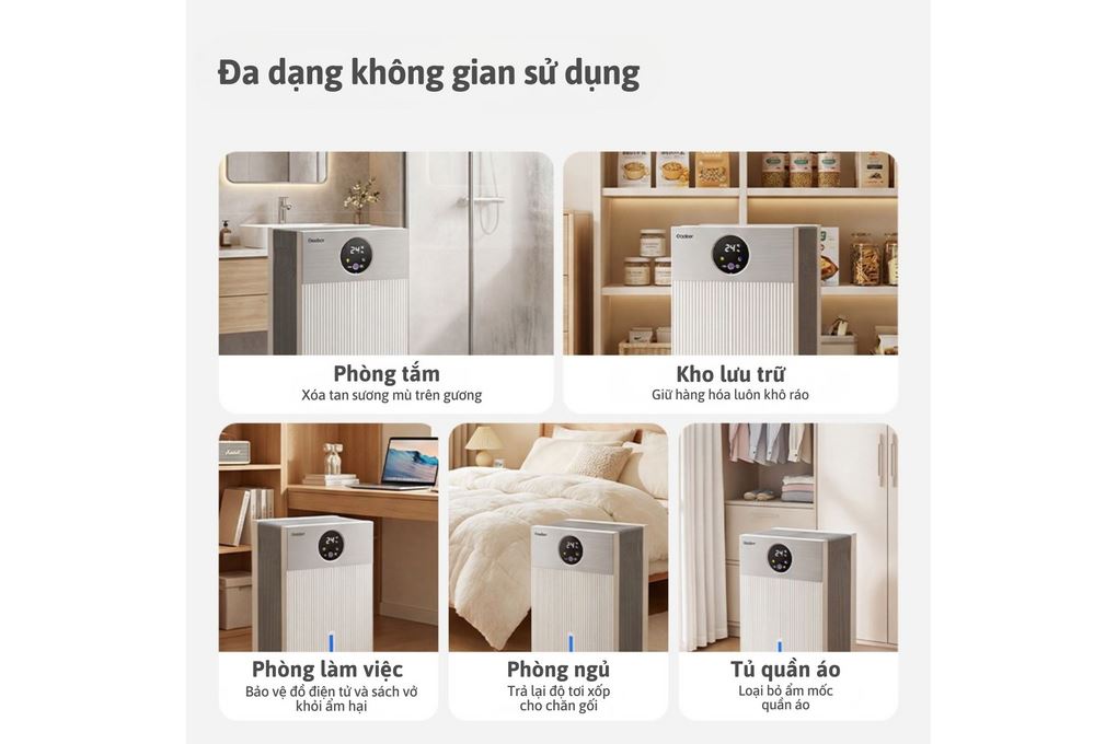 Máy hút ẩm Gaabor DE-T01A Màu Trắng