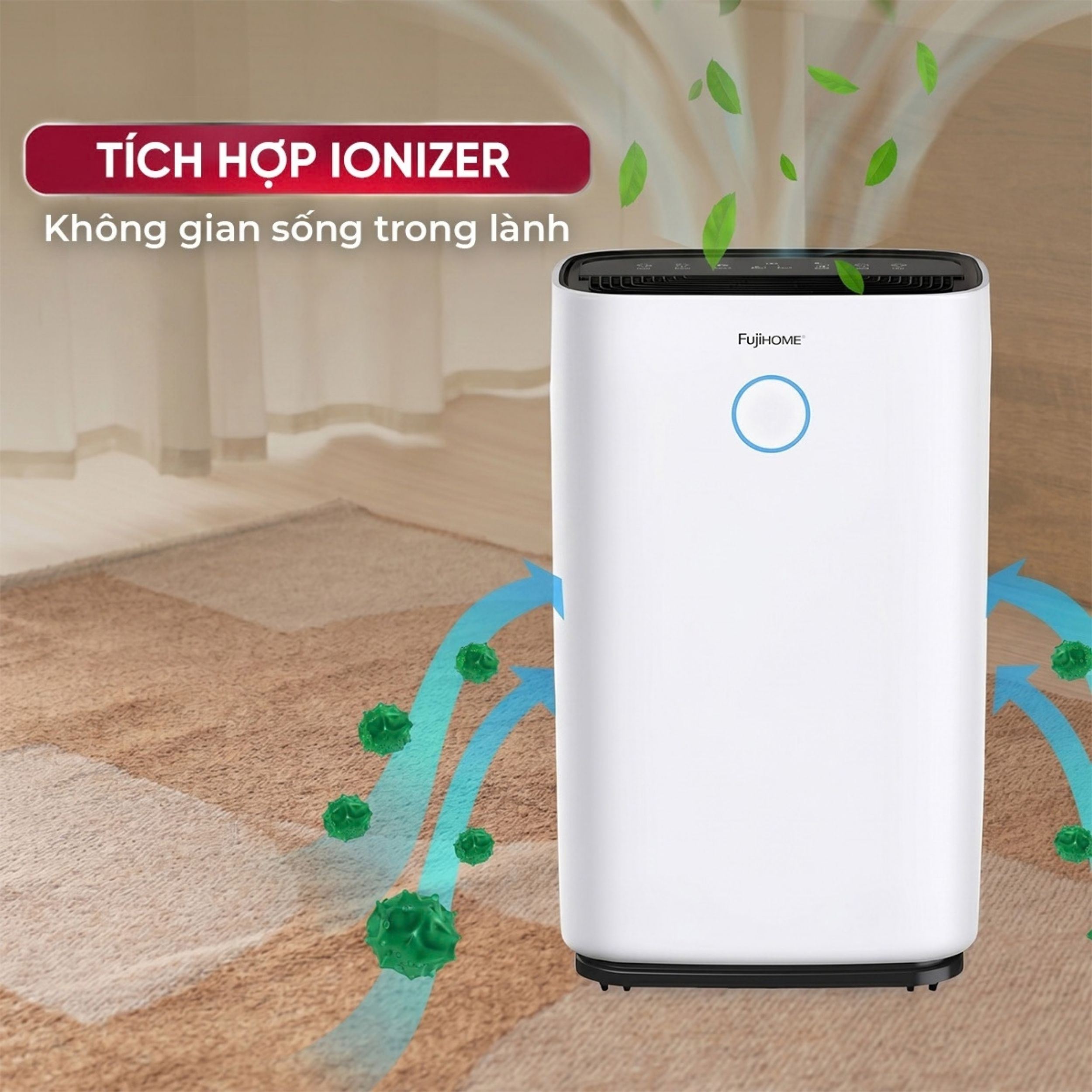 Máy hút ẩm FUJIHOME DH25W-HEPA Màu Trắng