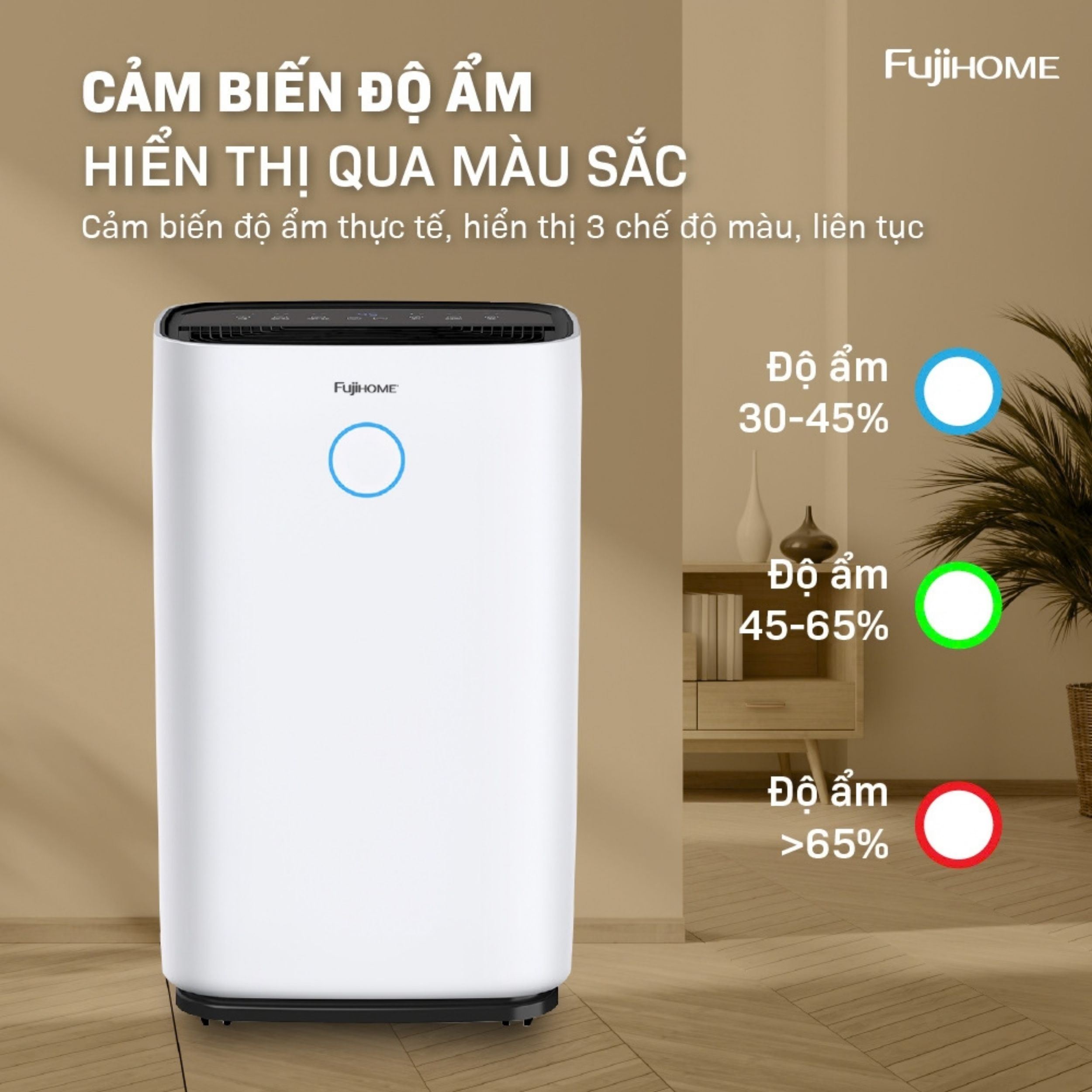 Máy hút ẩm FUJIHOME DH25W-HEPA Màu Trắng