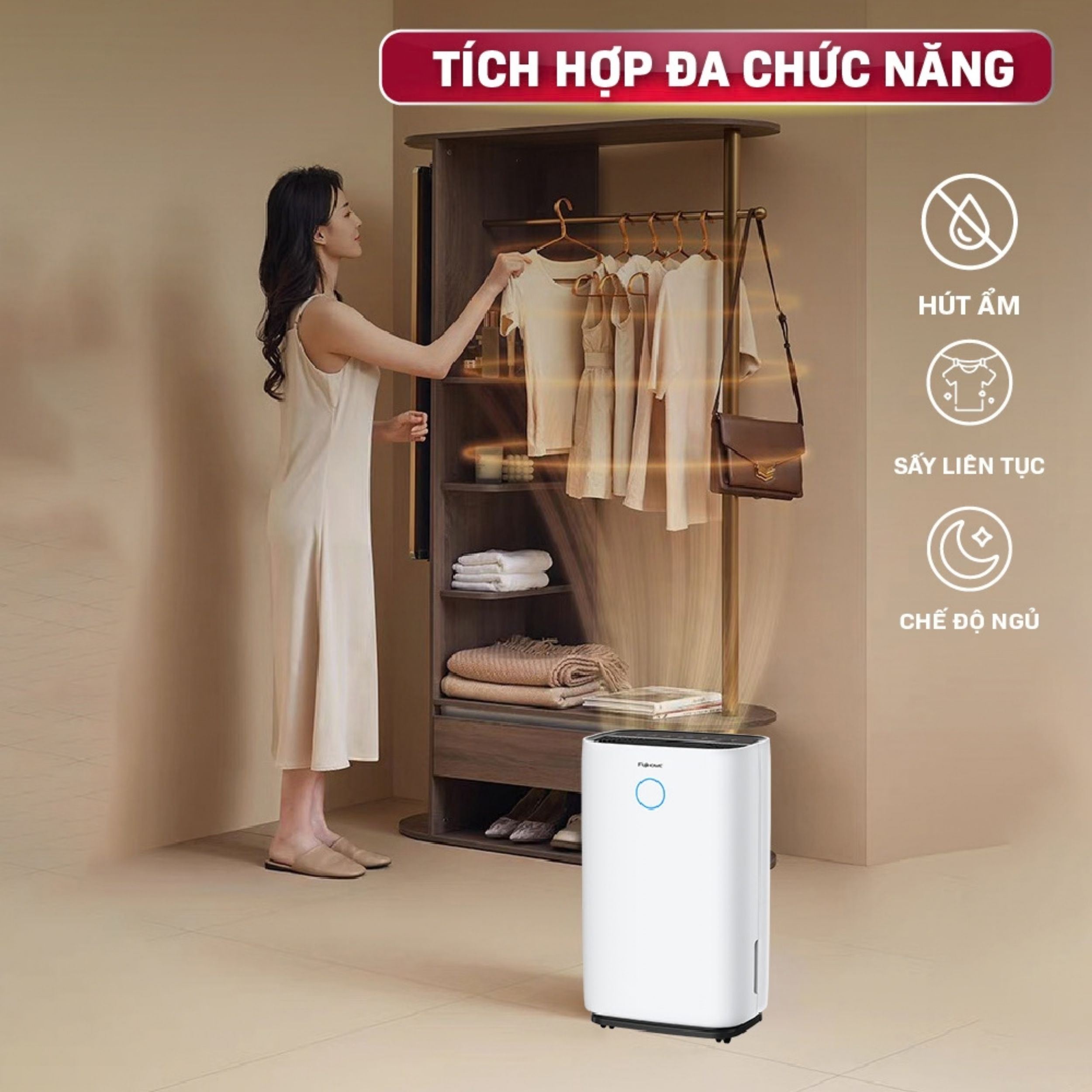Máy hút ẩm FUJIHOME DH25W-HEPA Màu Trắng