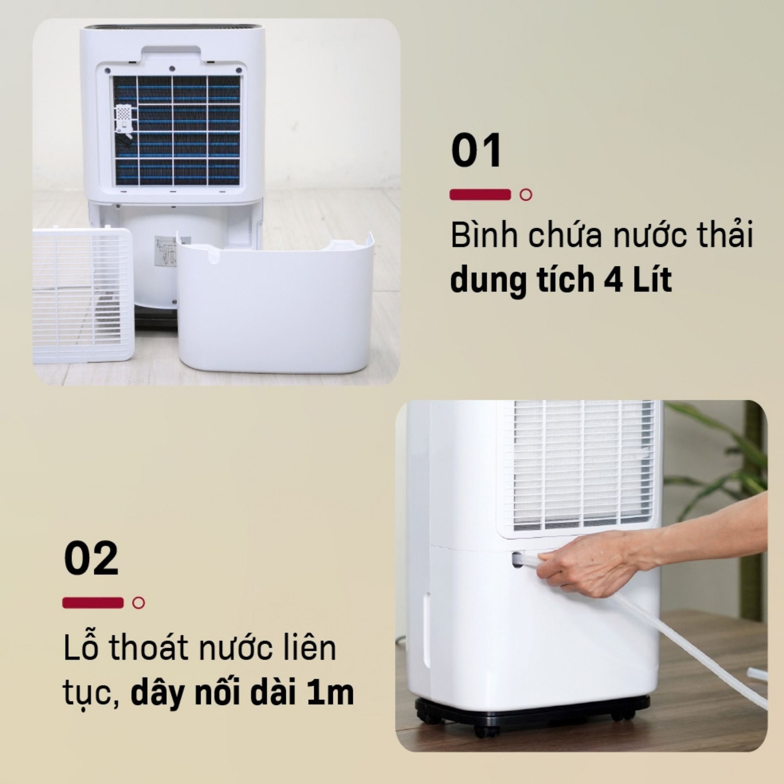 Máy hút ẩm FUJIHOME DH25W-HEPA Màu Trắng