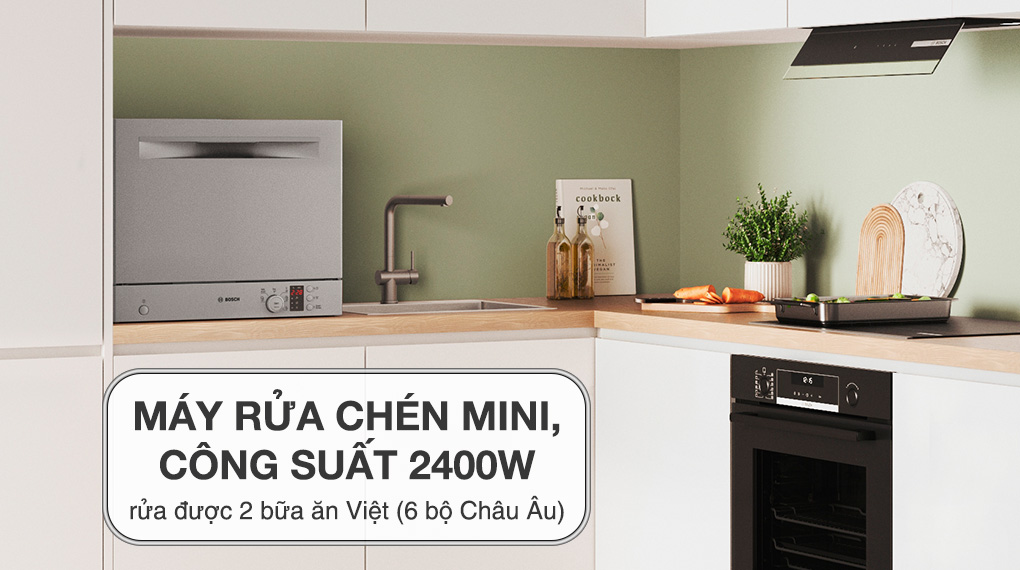 Máy rửa chén mini Bosch SKS62E38EU - Công suất