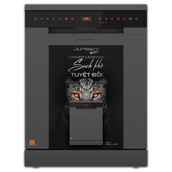 Máy rửa bát Junger DWJ-143 - Độc lập, 15 bộ, màu xám, kích thước 600x795x598mm