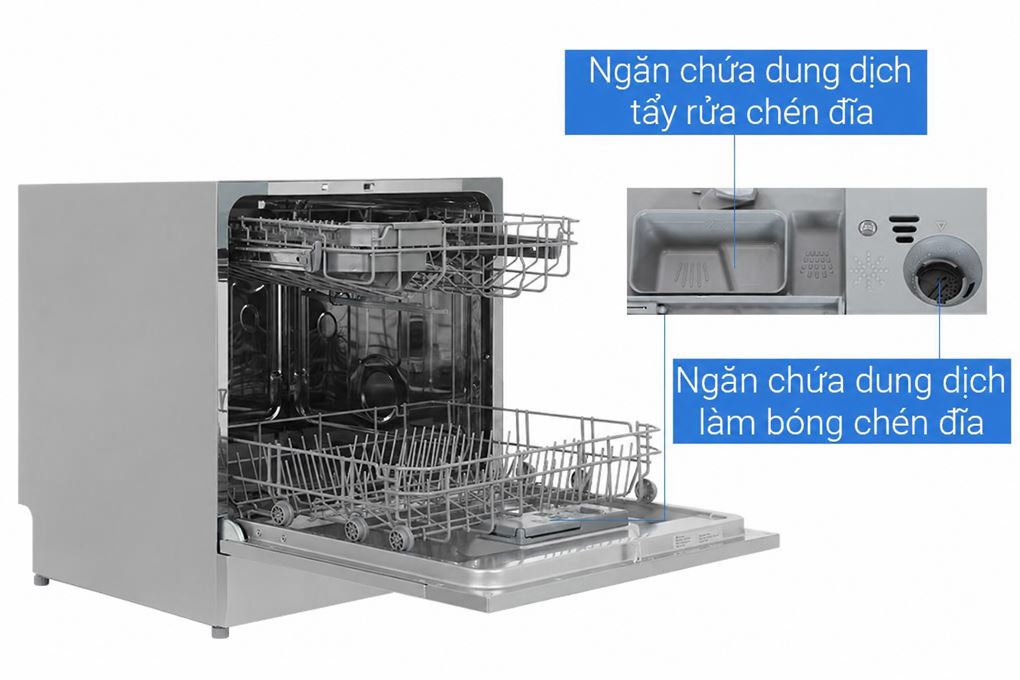 Máy rửa chén mini Electrolux EFC3862MS Màu Xám nhạt