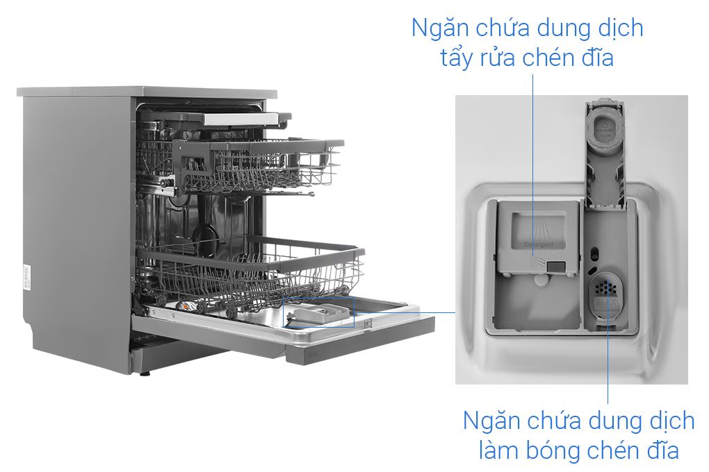 Máy rửa chén độc lập LG LDT14SVA4 Màu Xám