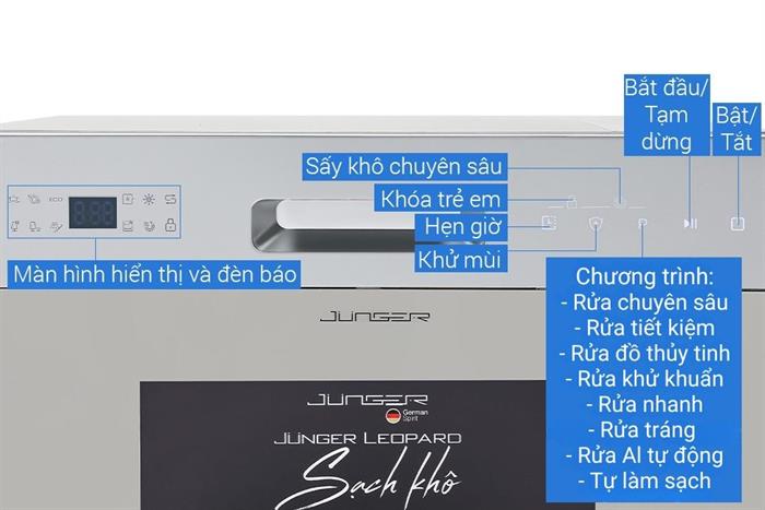 Máy rửa chén độc lập Junger Leopard DWJ-100 Màu Inox