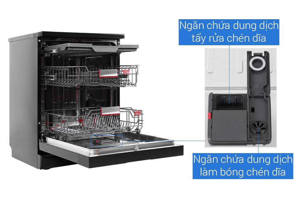 Máy rửa chén độc lập Toshiba DW-15F9(B)-VN Màu Đen