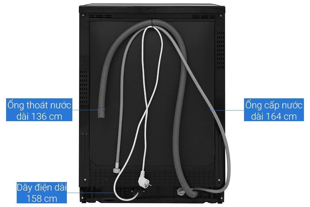 Máy rửa chén độc lập Toshiba DW-15F8(B)-VN Màu Đen