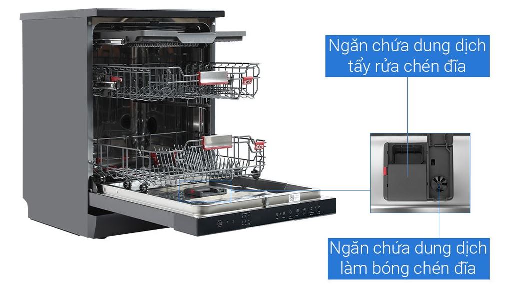 Máy rửa chén độc lập Toshiba DW-15F7(G)-VN - Ngăn chứa chất tẩy rửa