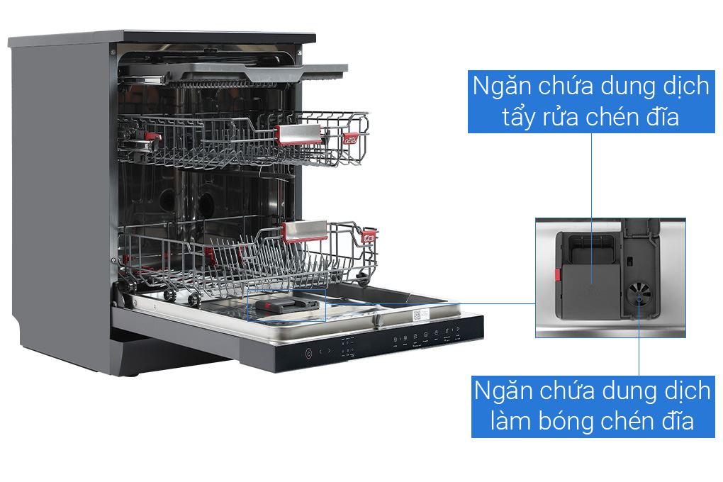 Máy rửa chén độc lập Toshiba DW-15F7(G)-VN Màu Xám